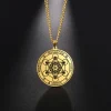 LIKGREAT Archangel Metatron Angel of Life Seal Solomon Men Necklace Kabbalah Amulet Stainless Steel Viking Jewelry