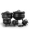 Factory Wholesale Cast Iron Pressure Cooker Camping Pot Potjie Poland Pressure Three Legged 3 Leg Soup Pots Cast Iron Cauldron