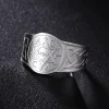 LIKGREAT Star of David Stainless Steel Ring for Men Women Vintage Celtics Knot Open Rings Amulet Wiccan Jewish Jewelry Gifts