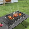 2 in 1, Gas Stove 2 Burner with Grill Plate, Camping Gas Stove with Griddle + Grill, Camping Stove for Travel, Outdoor Cooking