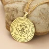 Dawapara Money Talisman of Mammon Pendant Necklace Wealth Abundance Amulet Spiritual Jewelry Stainless Steel Necklace