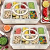 1/2Sets Snackle Box Container,Portable Snack Box 8 Compartment Divided Serving Tray with Lid,Clear Storage Organizer