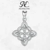 AEONSLOVE 925 Sterling Silver Witches Knot Necklace Celtic Knot Amulet Pendant Wiccan Witchcraft Jewelry Spiritual Gift Unisex