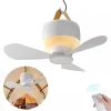Portable USB Rechargeable Mini Ceiling Fan with Light - 3 Speed Settings for Camping Tents, Dorms, Bedrooms & Outdoor Use Modern