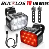 BUCKLOS Bicycle Rear Light Front Light 1100mAh LED COB Waterproof Bike Lamp USB Rechargeable Mtb Road Bike Taillights Bike Parts