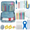 Premium Crochet & Knitting Set DIY Craft Tools with Steel Hooks Ergonomic Handles Markers Needles Portable Bag Beginners to Pros