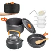1PCS/1SET Camping Cookware Kit Outdoor Cooking Set Aluminum Pot Equipment Travel Tableware Kitchen for Hiking Picnic BBQ
