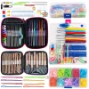 Crochet Hook Kit with Case Sewing and Weaving Tools Yarn Crochet Hook Household for Beginners & Experieced Crochet Lovers TMZ