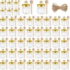 12/24/36/48Pcs-Mini Glass Honey Jar Set, Glass Sealed Jars, 1.5 oz Hexagonal Jars with Wooden Spoon, Lid, and Bee Charm, Perfect for Wedding and Party Favors