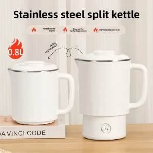 New Portable Outdoor Folding Electric Kettle 316 Stainless Steel Travel Household Hot Water Boiling Cup Food Grade Small Kettle