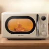 Small household microwave oven, 20L easy to clean, large flat plate, automatic menu, 700W, energy saving.