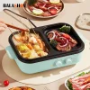 Multifunctional Electric cookers, 2 in 1 Electric Hot Pot BBQ Household Multi cooker machine, Non-Stick cooking pot 220V 110V