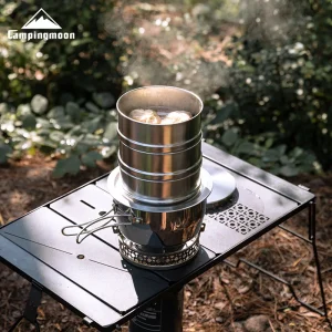 S363 Medium Multi-Layer Steamer Basket Base Set 304 Stainless Steel Home Camping Portable Steamer Trays