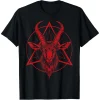 Unisex Baphomet Occult T-Shirt 100% Cotton Breathable Bold Satanist Symbol Tee -Fit Round Neck Casual Shirt Suitable