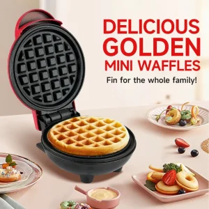 Mini Electric Waffle Maker Double-Sided Heating Household Sandwich Maker Breakfast Roaster Small Kitchen Dessert Cooking Machine