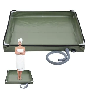 Portable shower tray camping shower tent base Foldable Shower Base Outdoor Folding Shower Enclosure Base Drainage Hole Basin