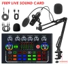F009 Live Sound Card Podcast Equipment With BM-800 Microphone Live Broadcast Set For Audio Recording Youtube Live Streaming