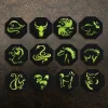 A Zodiac Sign Ir Reflective, Luminous Laser-Engraved Personalized Creative Chest Patch Badge-Sticker, with a Glow-In-The-Dark Effect, Has a Hook Fastener on the Back, Suitable for Bags, Backpacks, Vests, and Clothing Embroidery Patches