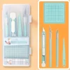 5pcs/Set Professional Scrapbook Tool Set - Carving Knives, Non-Slip Mats, Precision Tweezers & Pens for Detailed Paper Crafting