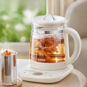 Supor health pot household multi-function automatic small kettle office kettle glass flower teapot