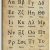 Greek Alphabet Wall Art Canvas Prints Retro Posters for Classroom Learning Painting Modern Ancient Letters Decor for Bedroom Unf