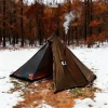 2 Persons Winter Pyramid Hot Tent Flame Retardant Large Outdoor Camping Waterproof Tipi Tent Lightweight Firewood Stove Tent