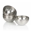 tastyWay A set of three stainless steel bowls for mixing, kneading dough, and serving salads, suitable for kitchen use.