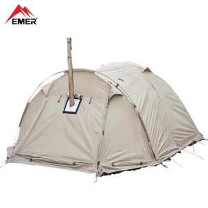 EMER Flame Retardant 2 Person Chimney Hot Tent with Stove Jack,Snow Skirt Waterproof Winter Tent for Camping Hunting Winter Tent